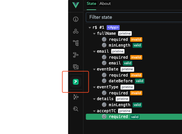 Vite Devtools with Regle panel